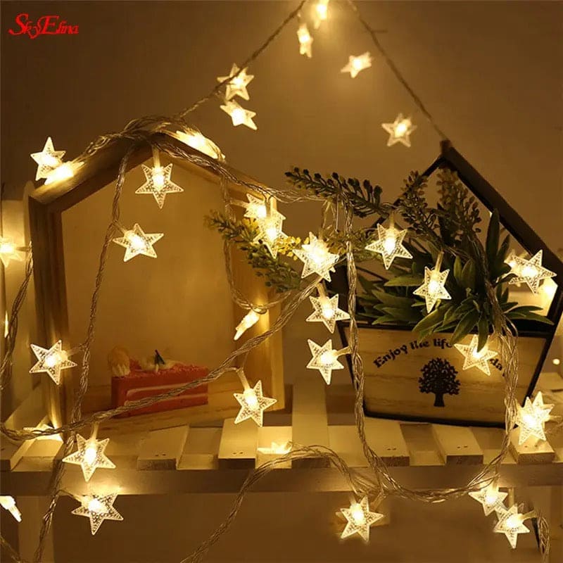 20 Led Star Lights, Star Shaped Curtain String Lights, Decoration Garland Lamp For Decoration, Outdoor Patio Decoration Twinkle Lamp 20 Led Star Lights, Star Shaped Curtain String Lights, Decoration Garland Lamp For Decoration, Outdoor Patio Decoration Twinkle Lamp